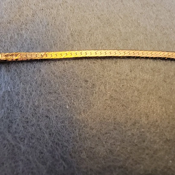 NWOT 7" 14kt Gold Herringbone Bracelet - Picture 5 of 9
